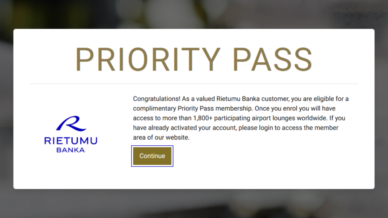 Priority Pass guide step 1